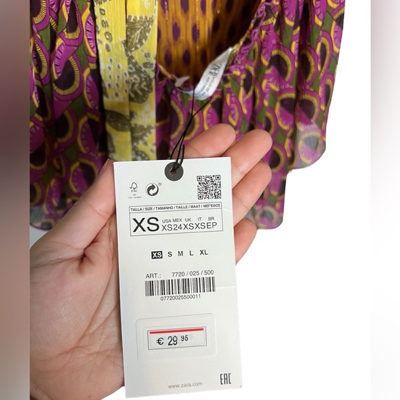 NWT Zara Patchwork Halter Boho Flowy Top XS - Picture 4 of 4